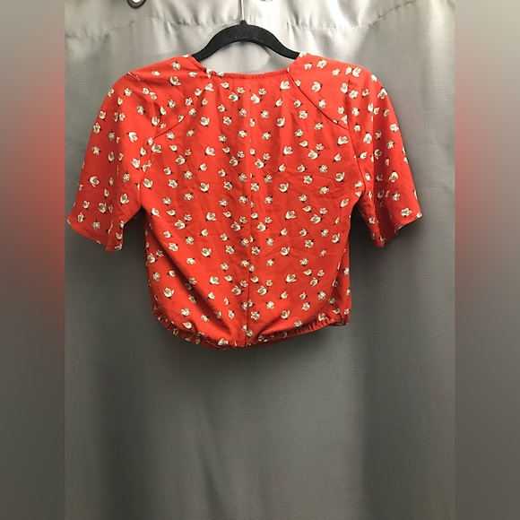 Heartloom floral print short sleeve crop top size xs - Picture 2 of 4